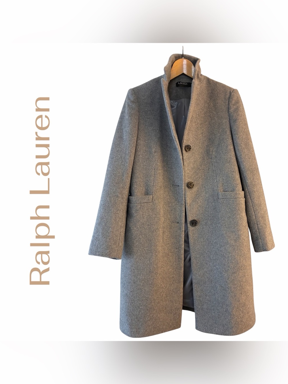 Ralph Lauren Light Grey wool blend Coat - Picture 10 of 10
